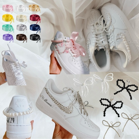 Wedding sneakers— Air force 1 pink pearls - Picture 5 of 5